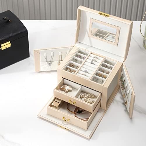 Larxrehy prijenosni ewelry box multifunkcionalni PU nakit futrola za prstenove naušnice Ogrlice Priključci Putni nakit