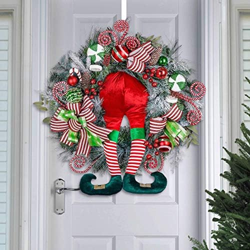 Valery Madelyn Delightful Elf Red Green Bijeli božićni ukrasi Bundle | Kuglični ukrasi 100ct + 30 inčni božićni vijenac + 9 stopa