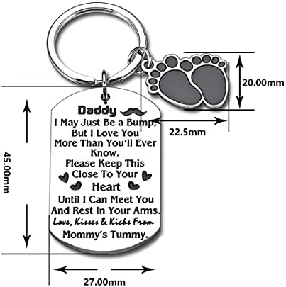 Novi tata privjesak za ključeve poklon za muškarce njega novi tata da bude pokloni za muža dečka od žene nova mama beba