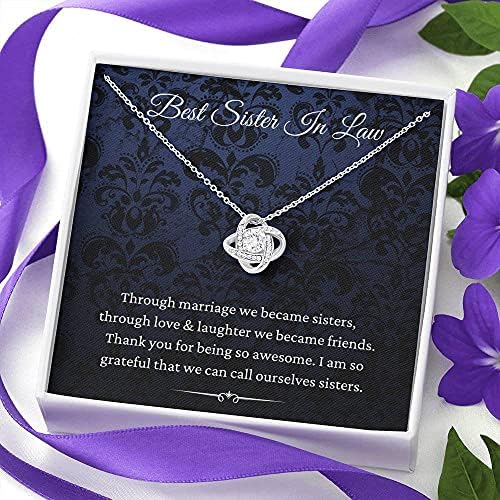 Nakit za poruke, ručno rađena ogrlica - personalizirani poklon ljubav Knot ogrlica, sestra, poklon za sestru, ogrlicu za sestru, sestrina