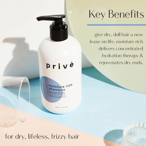 Privé Moisture rich šampon - dubinski hidratantni šampon za suhu i beživotnu kosu, 12 oz