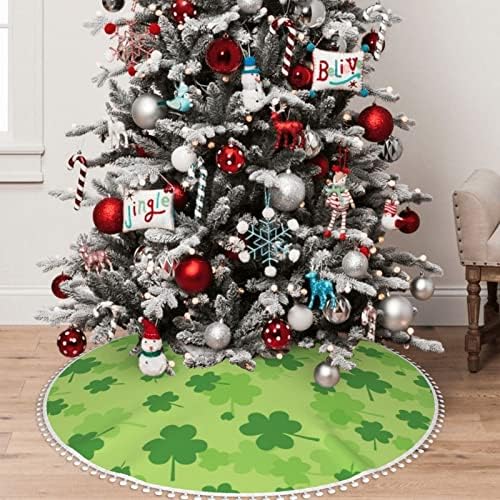Suknja za božićnu drvvu sa Pom Trim St-Patricks-Day-Shamrock Holiday Božićni ukrasi 48
