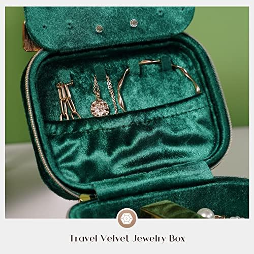 Procase Plish Velvet nakit za nakit, Compact Travel Nakit Organizator malih nakita za žene, patentni prijenosni nakit za skladištenje